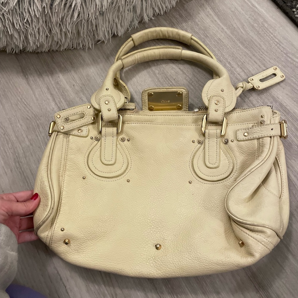 Cream Chloe handbag with gold color hardware AS IS